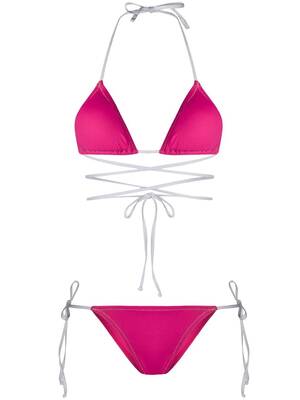 The Miami Set Hot Pink Solid Bikini