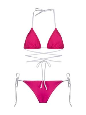 The Miami Set Hot Pink Solid Bikini