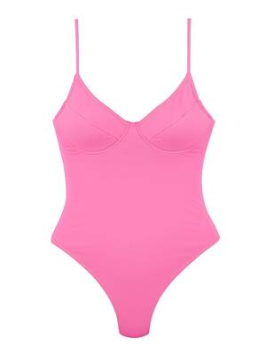The Susy Swimsuit Hot Pink Solid (Mayo)